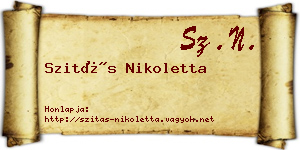 Szitás Nikoletta névjegykártya