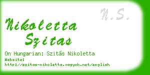 nikoletta szitas business card