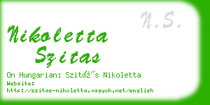 nikoletta szitas business card